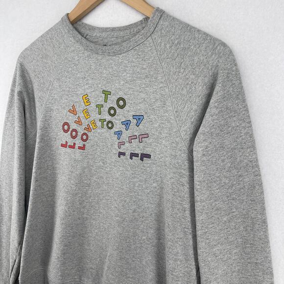 MADEWELL Sweatshirt S LOVE TO ALL Human Rights Campaign All Pride Terry Gray USA - Picture 7 of 15